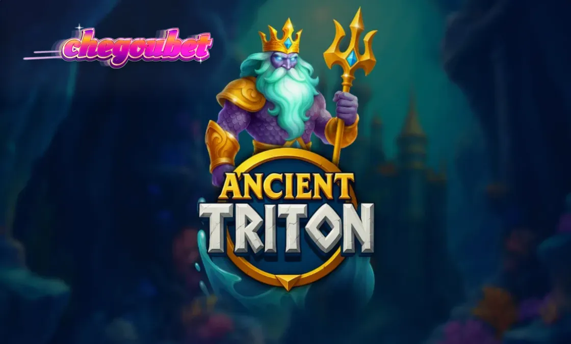 Cenário subaquático do slot Ancient Triton com o deus Tritão ao fundo