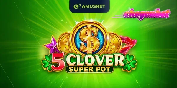 Interface vibrante do slot Clover Super Pot com símbolos de trevos e moedas